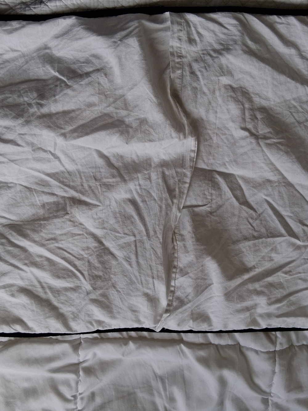White Quilted Pillow Cover with Black Border - Picture 2 of 4